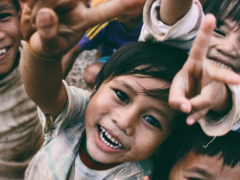 Volunteer teaching local children in a classroom in Nepal
